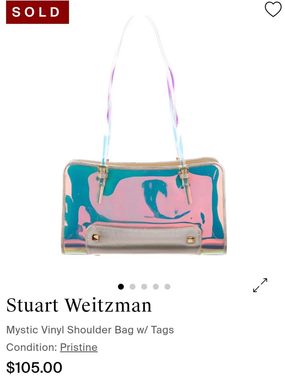 Stuart Weitzman Vintage Y2K Holographic Cream Aesthetic Space Iridescent